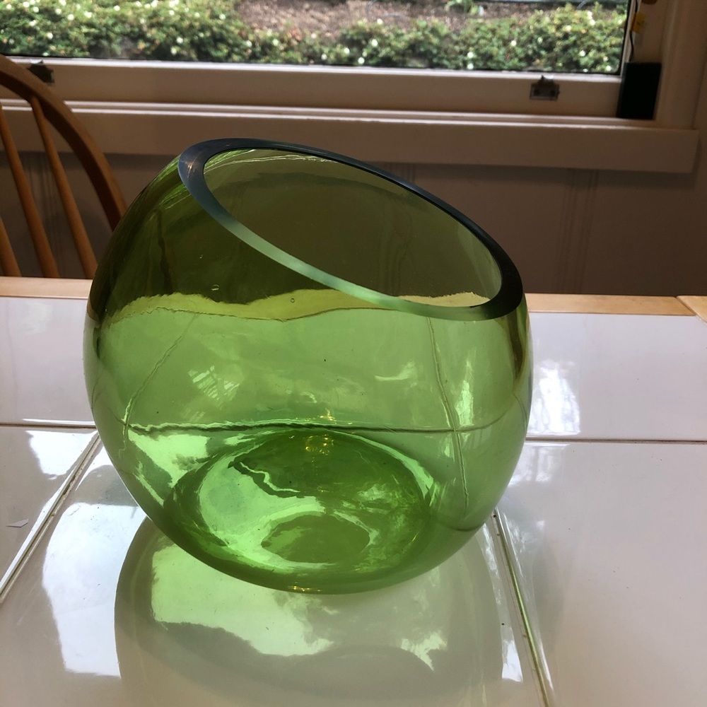 NWOT Recycled Glass Vase, Fish or Candy Bowl
